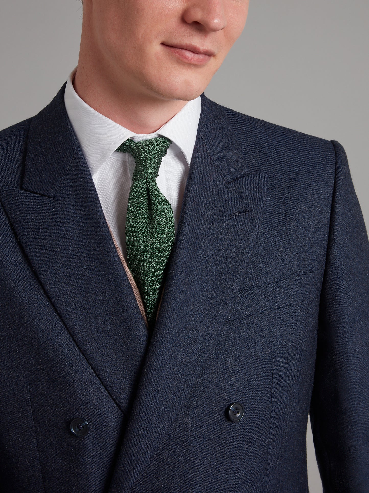 Pure Silk Knitted Tie - Green