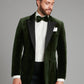 Carlyle Smoking Jacket - Green Velvet