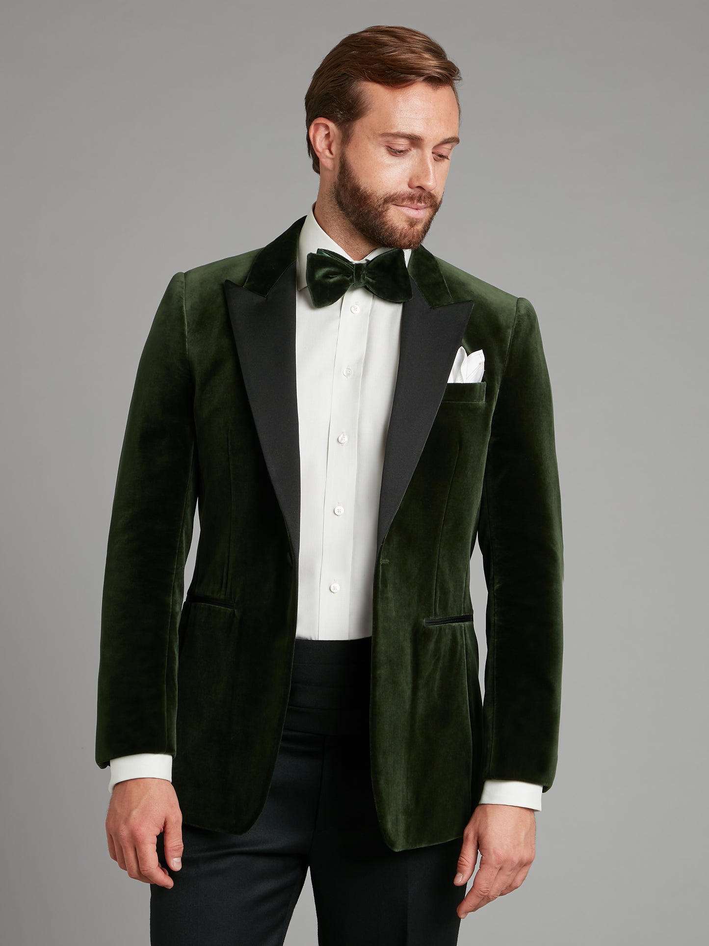 Carlyle Smoking Jacket - Green Velvet