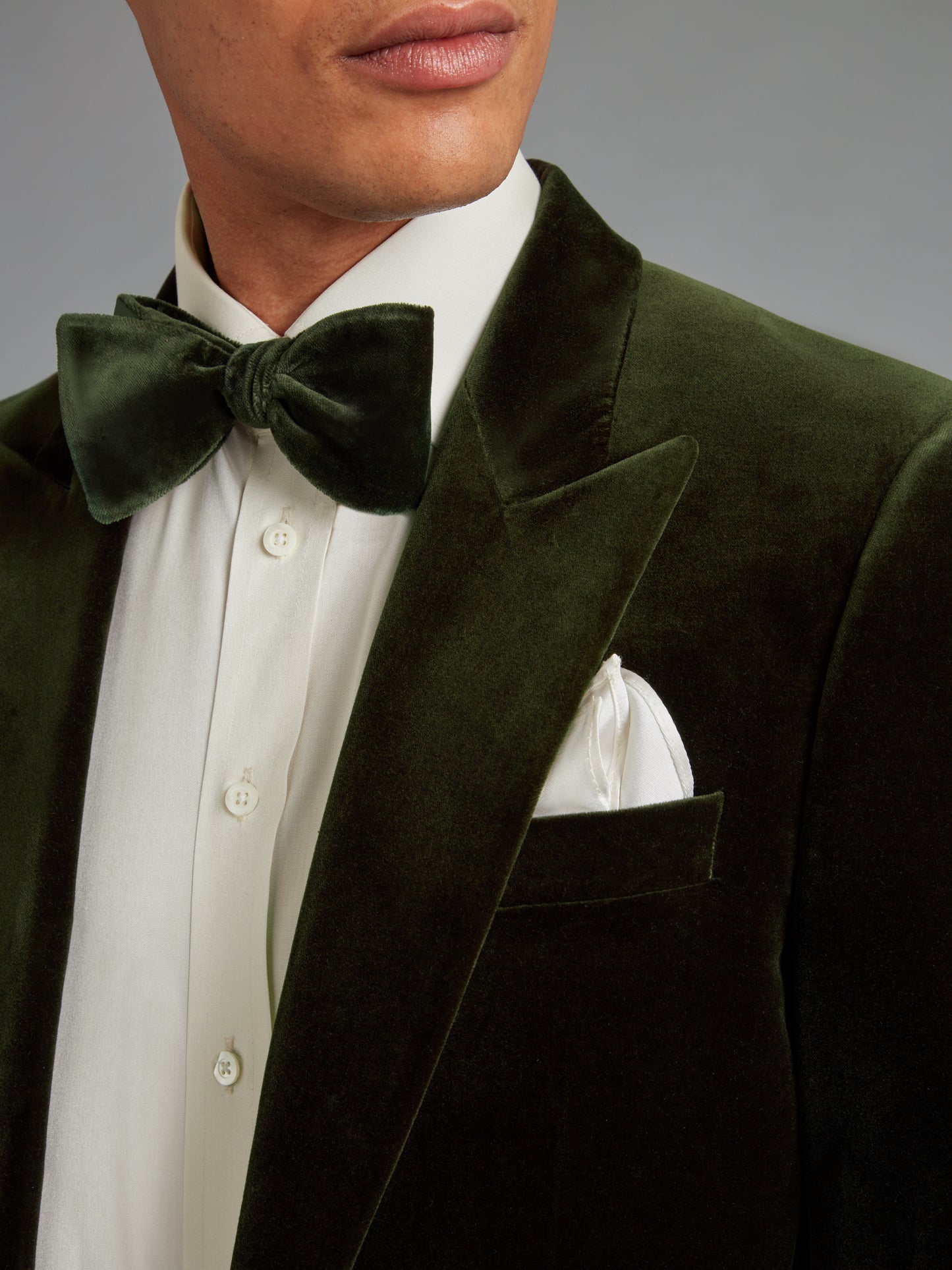 Carlyle Smoking Jacket - Dark Olive Velvet