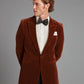 Carlyle Smoking Jacket - Burnt Orange Velvet