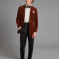 Carlyle Smoking Jacket - Burnt Orange Velvet