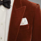 Carlyle Smoking Jacket - Burnt Orange Velvet