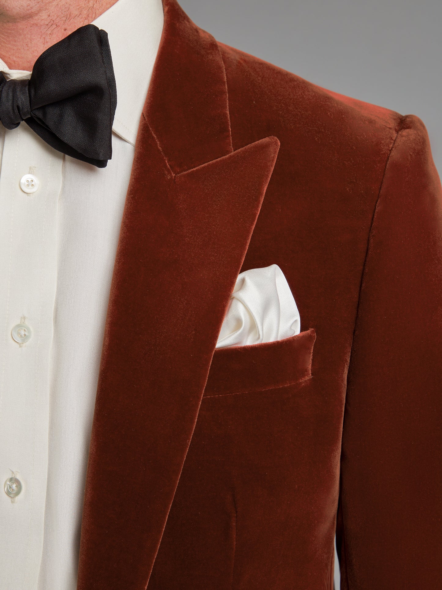 Carlyle Smoking Jacket - Burnt Orange Velvet