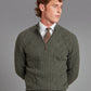 Cable Knit Cashmere Quarter Zip Sweater - Rosemary