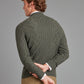 Cable Knit Cashmere Quarter Zip Sweater - Rosemary