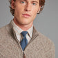 Cable Knit Cashmere Quarter Zip Sweater - Rocky Mountain