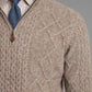 Cable Knit Cashmere Quarter Zip Sweater - Rocky Mountain