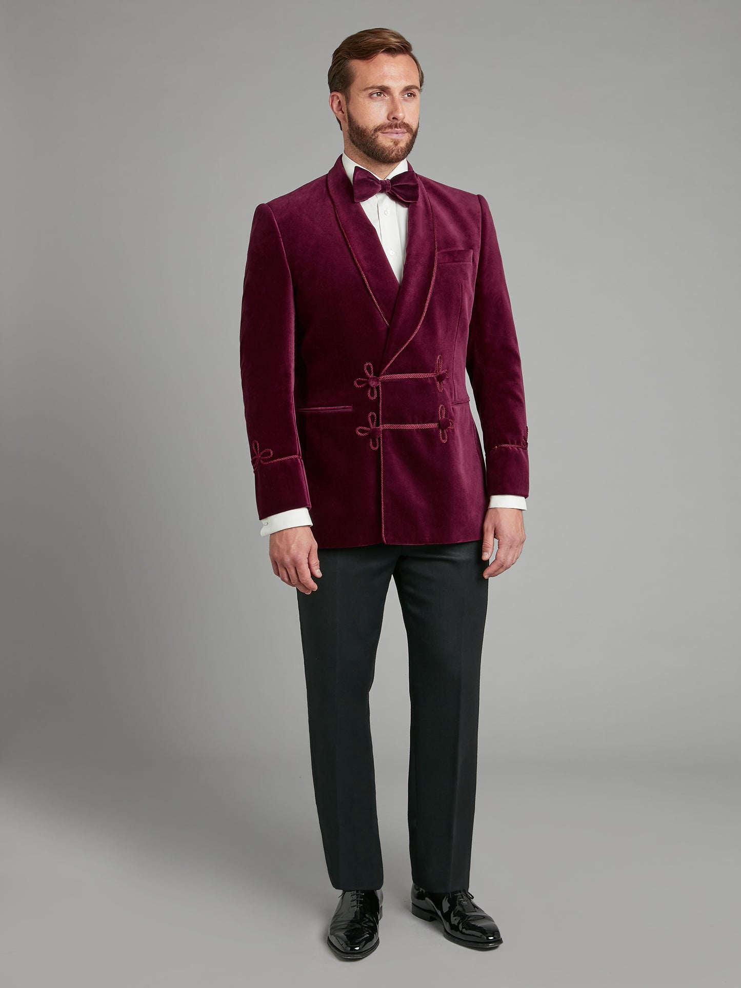 Caversham Smoking Jacket - Burgundy Velvet