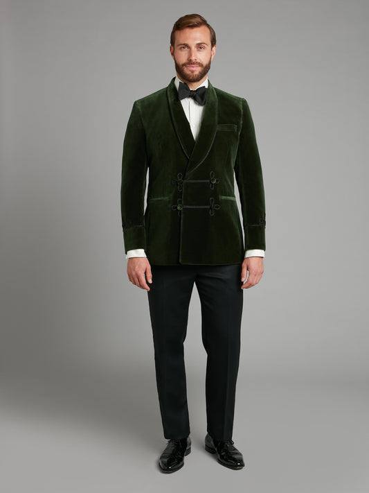 Caversham Smoking Jacket - Green Velvet