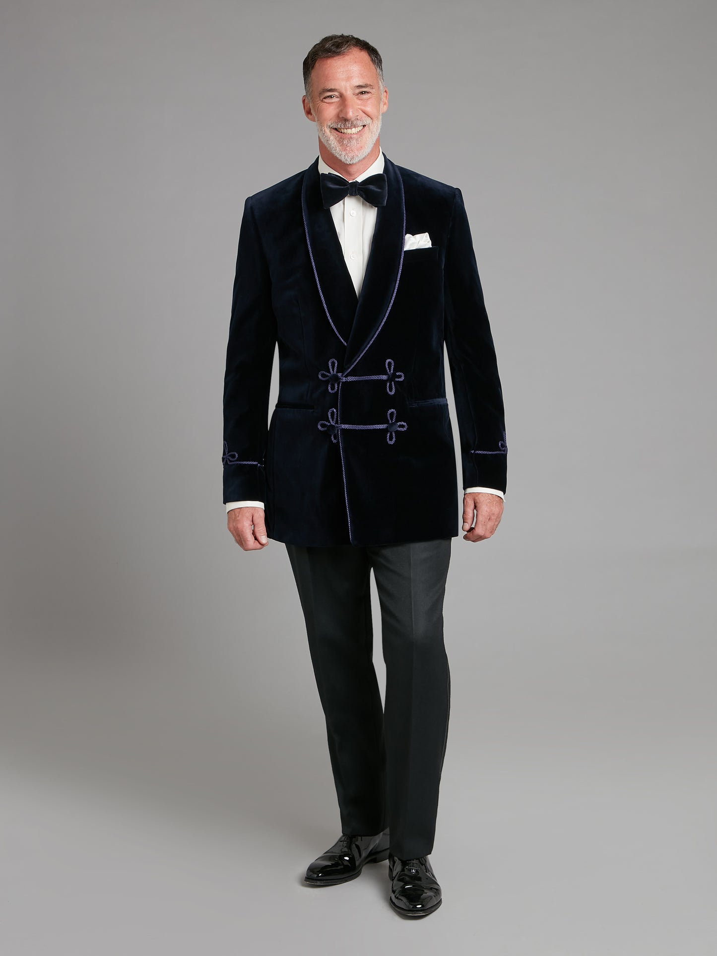 Caversham Smoking Jacket - Navy Velvet