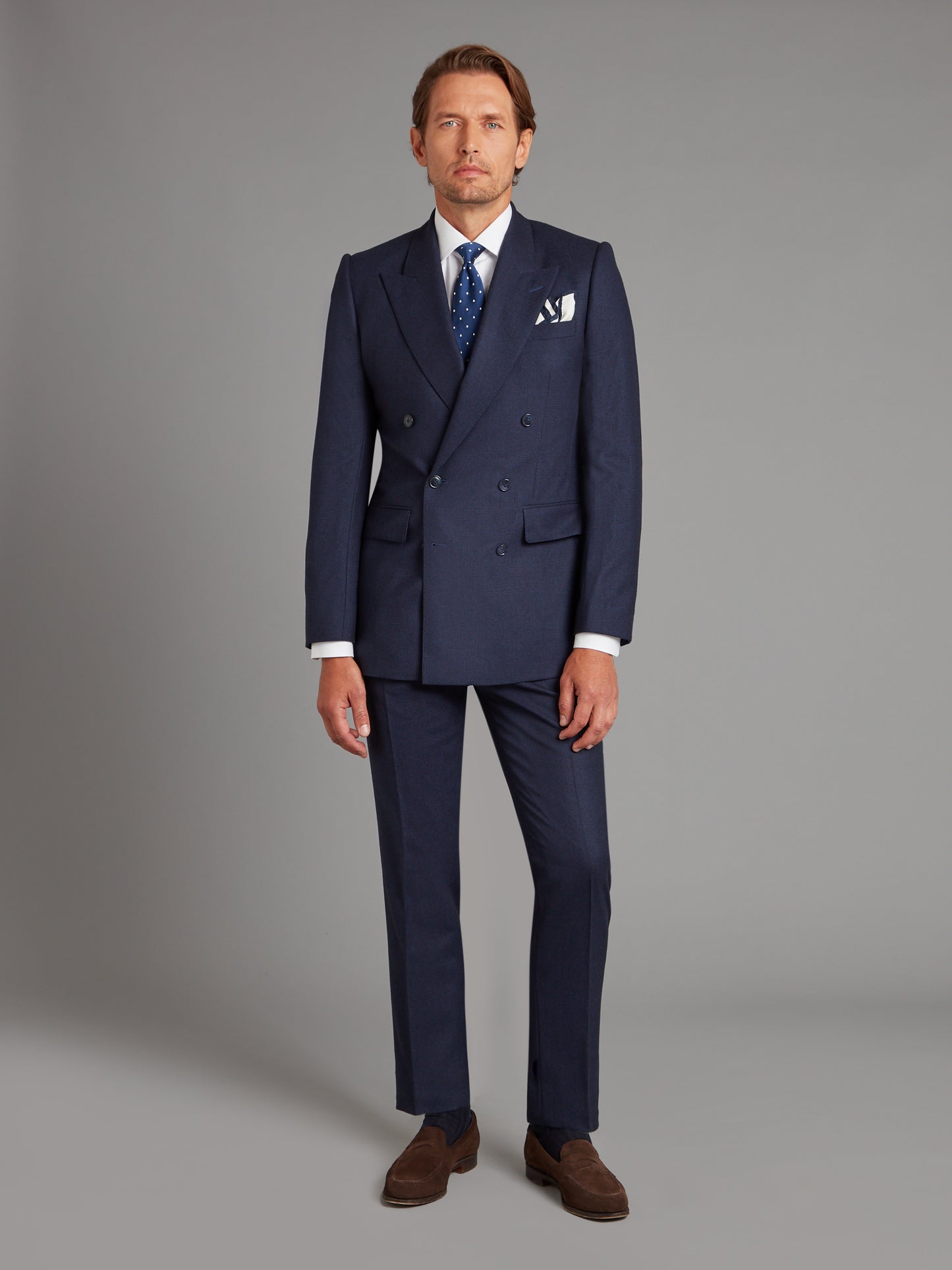 Clarence Suit Glen Plaid - Navy