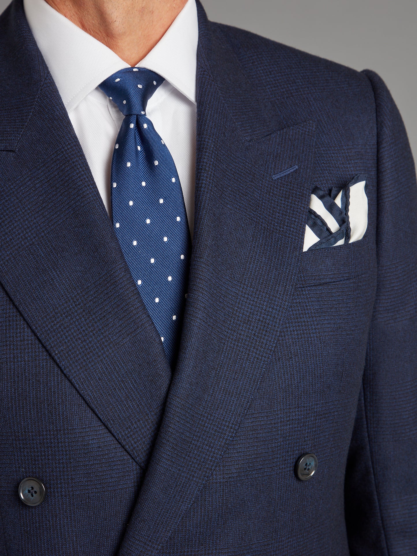 Clarence Suit Glen Plaid - Navy