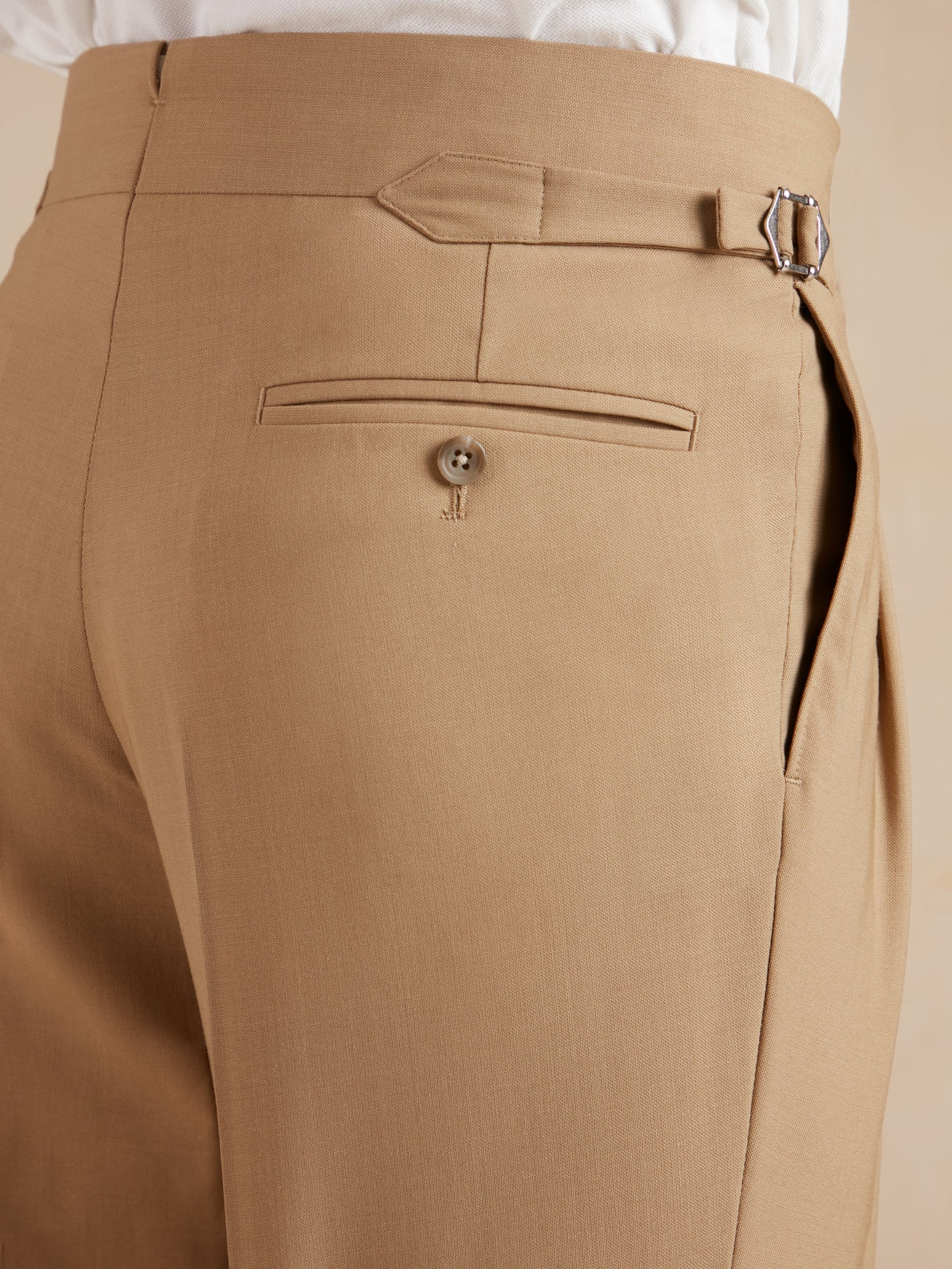 Clarendon Fresco Wool Trousers - Tuscan Beige