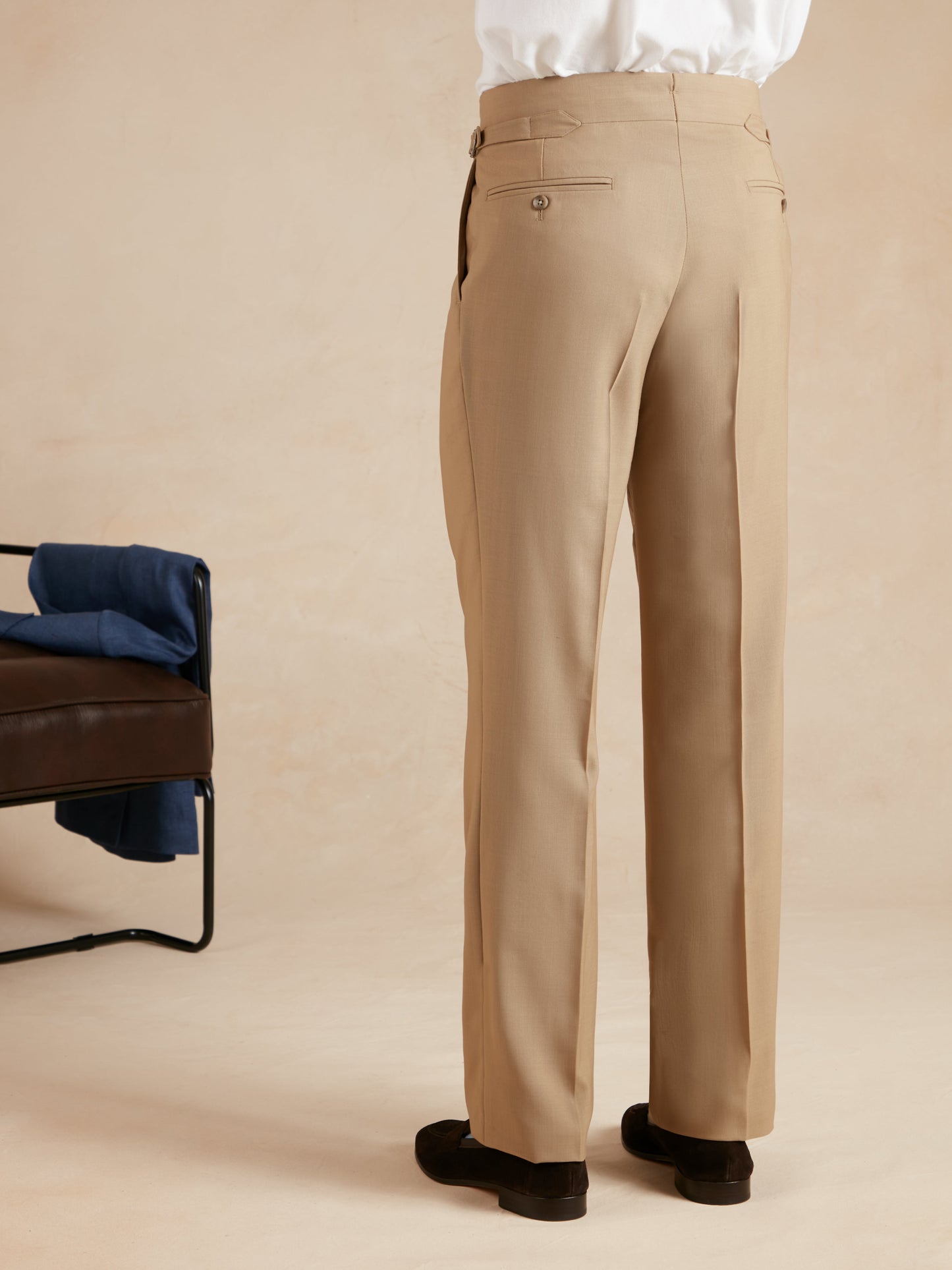 Clarendon Fresco Wool Trousers - Tuscan Beige