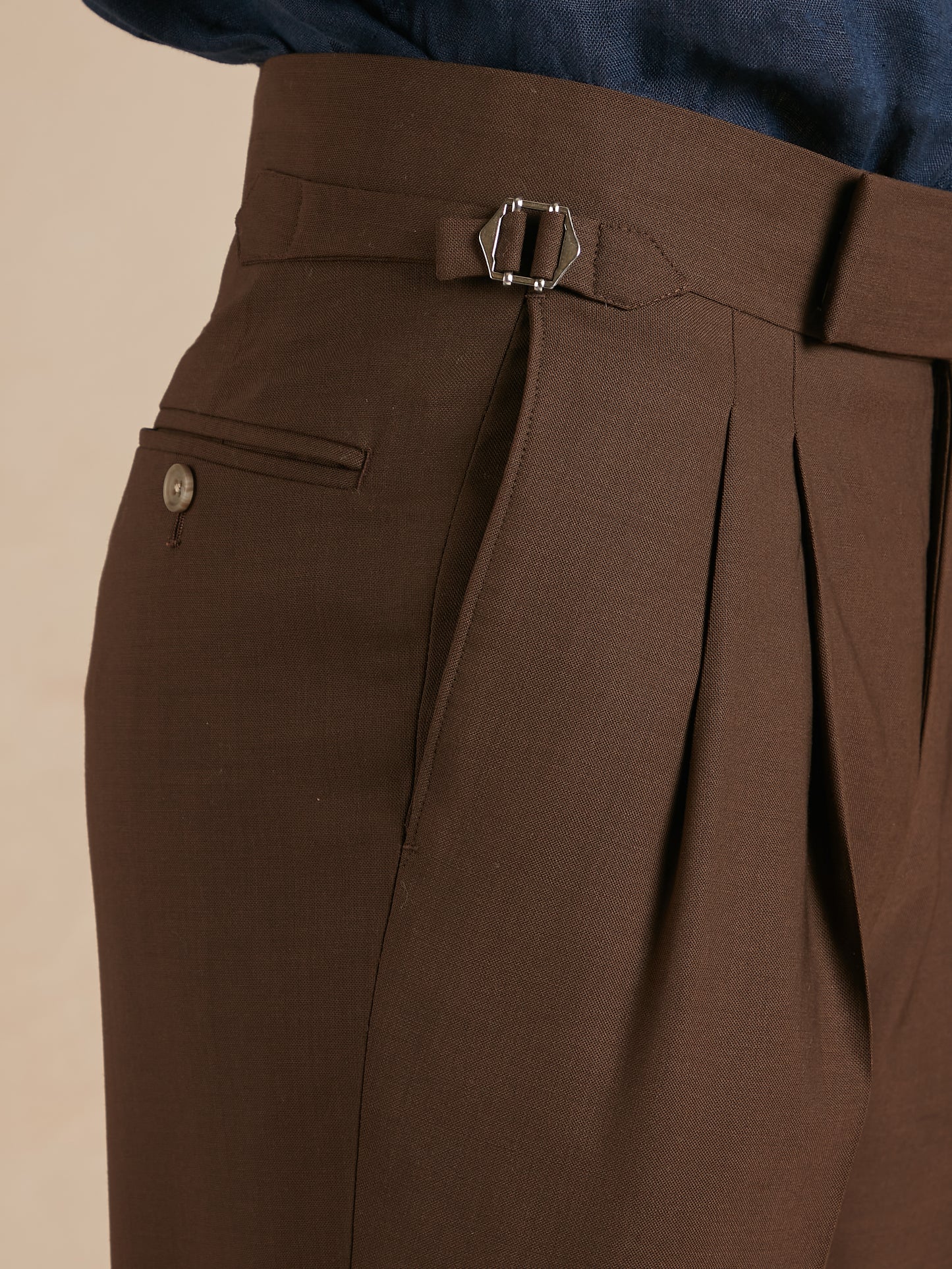 Clarendon Fresco Wool Trousers - Brown