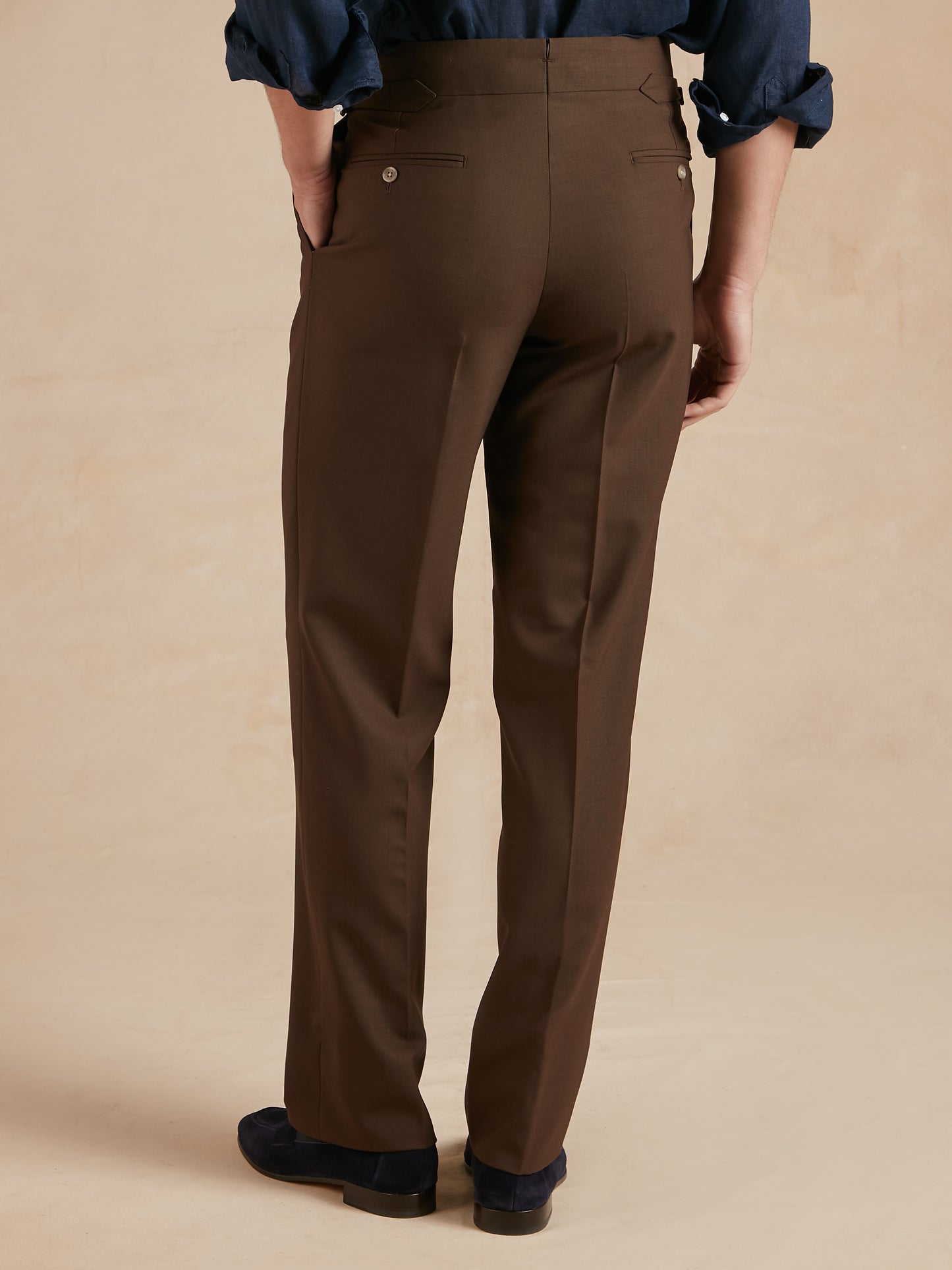 Clarendon Fresco Wool Trousers - Brown