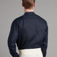 Collarless Linen Shirt - Navy