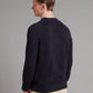 Crew Neck Jumper Cotton Linen Blend - Navy