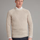 Crew Neck Jumper Cotton Linen Blend - Beige