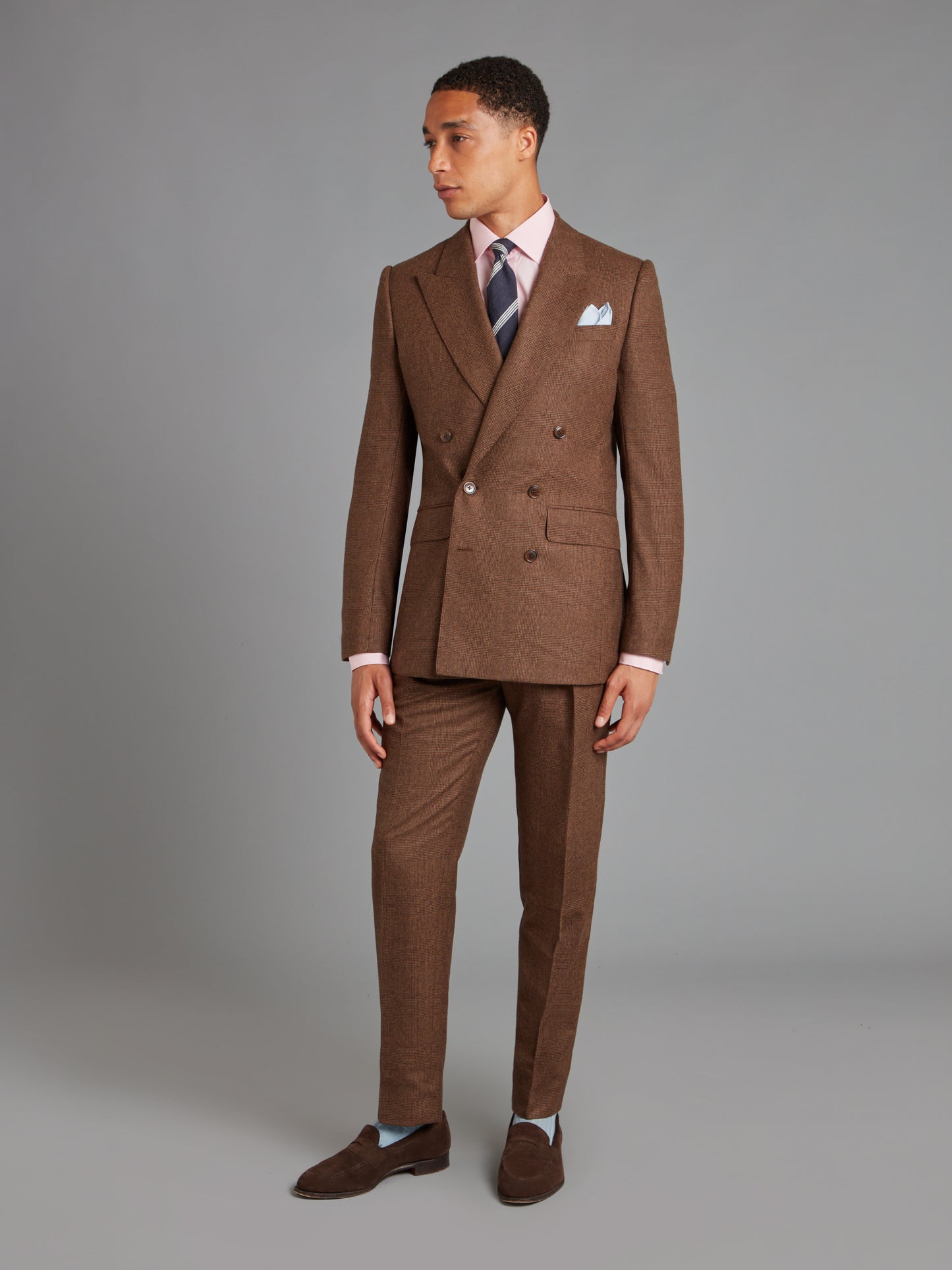 Clarence Suit Glen Plaid - Brown