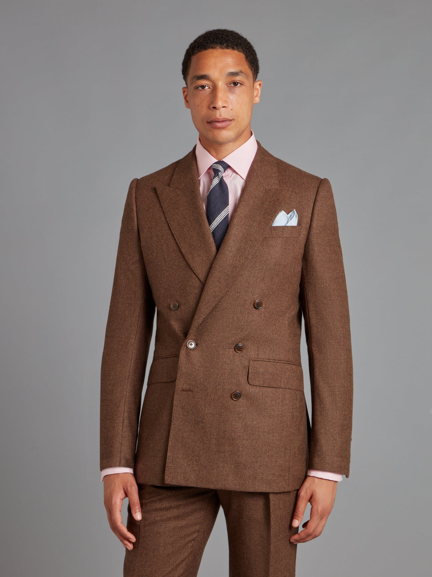 Clarence Suit Glen Plaid - Brown