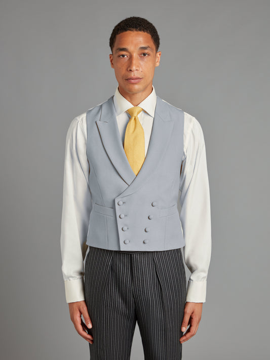 Double Breasted Wool Waistcoat - Grey