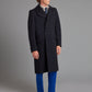 Double Breasted Greatcoat - Navy Herringbone