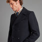 Double Breasted Greatcoat - Navy Herringbone