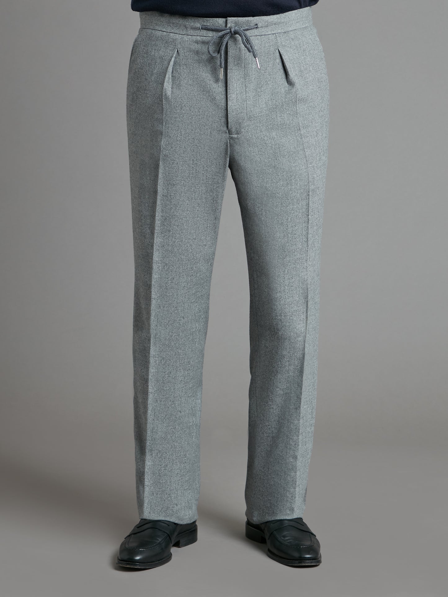 Drawcord Trousers - Mid Grey Drago Flannel