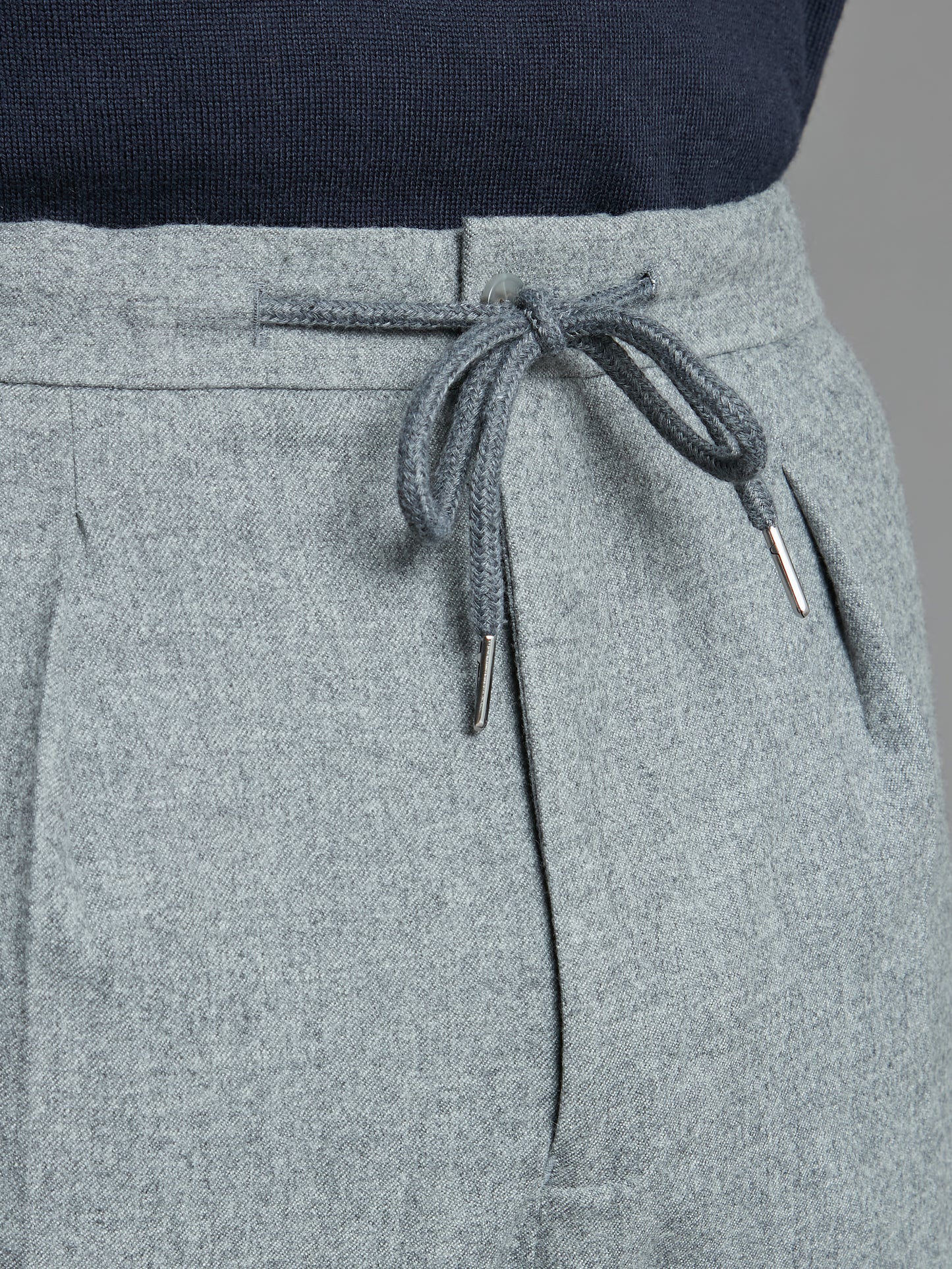 Drawcord Trousers - Mid Grey Drago Flannel