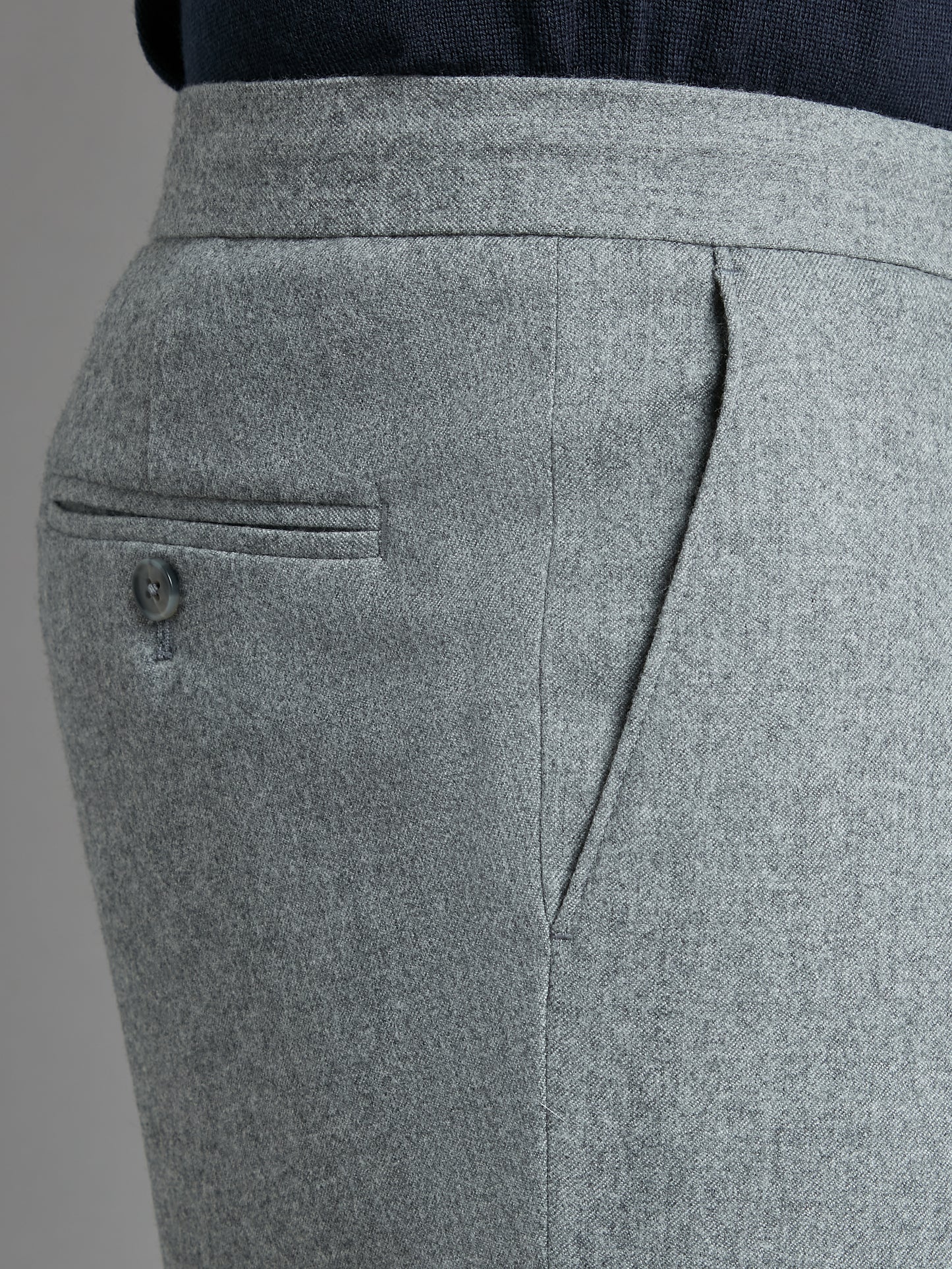 Drawcord Trousers - Mid Grey Drago Flannel