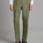 Flat Front Linen Trousers - Sage Green