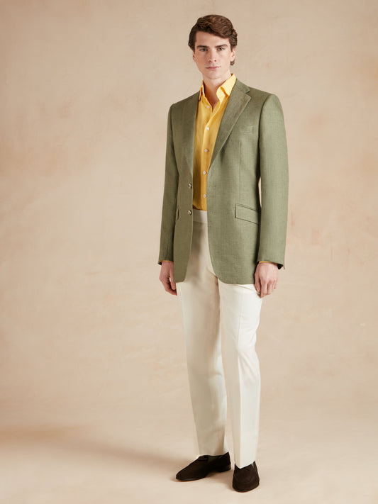 Eaton Jacket French Linen - Fern Green