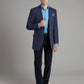 Eaton Jacket Pure Cashmere - Blue Herringbone