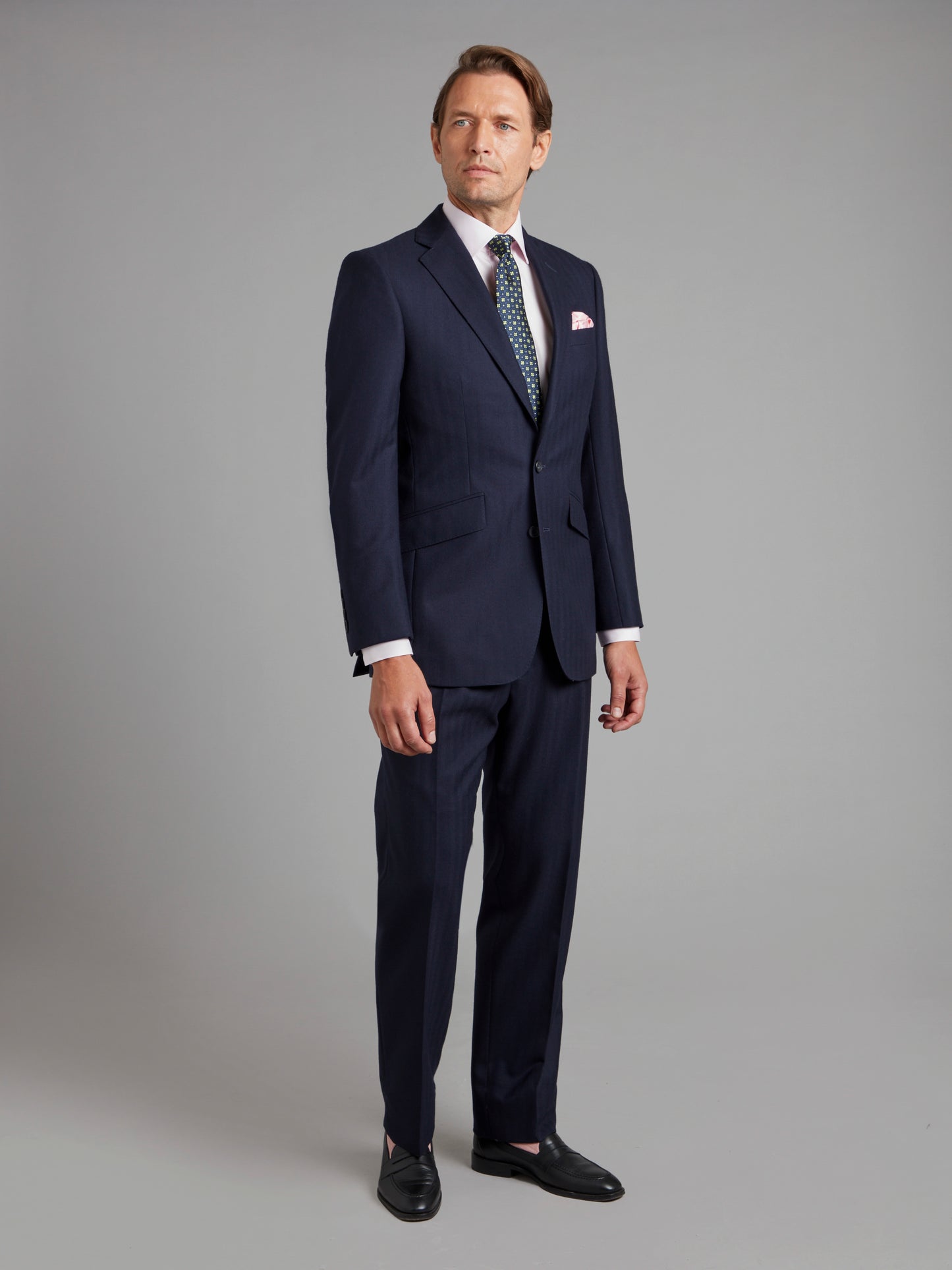 Eaton Suit - Navy Herringbone