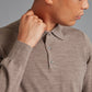 Fine Merino Long Sleeve Polo Shirt - Mushroom