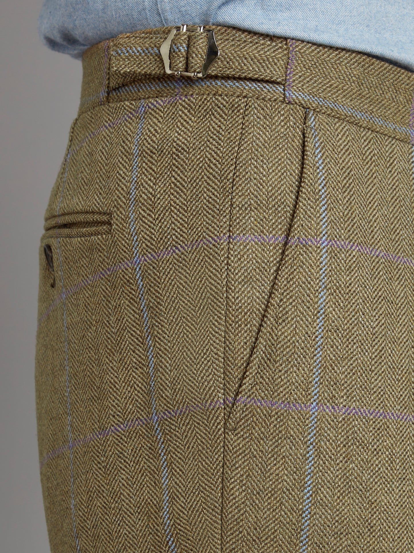 Pleated Pants - Lavender/Brown Tweed