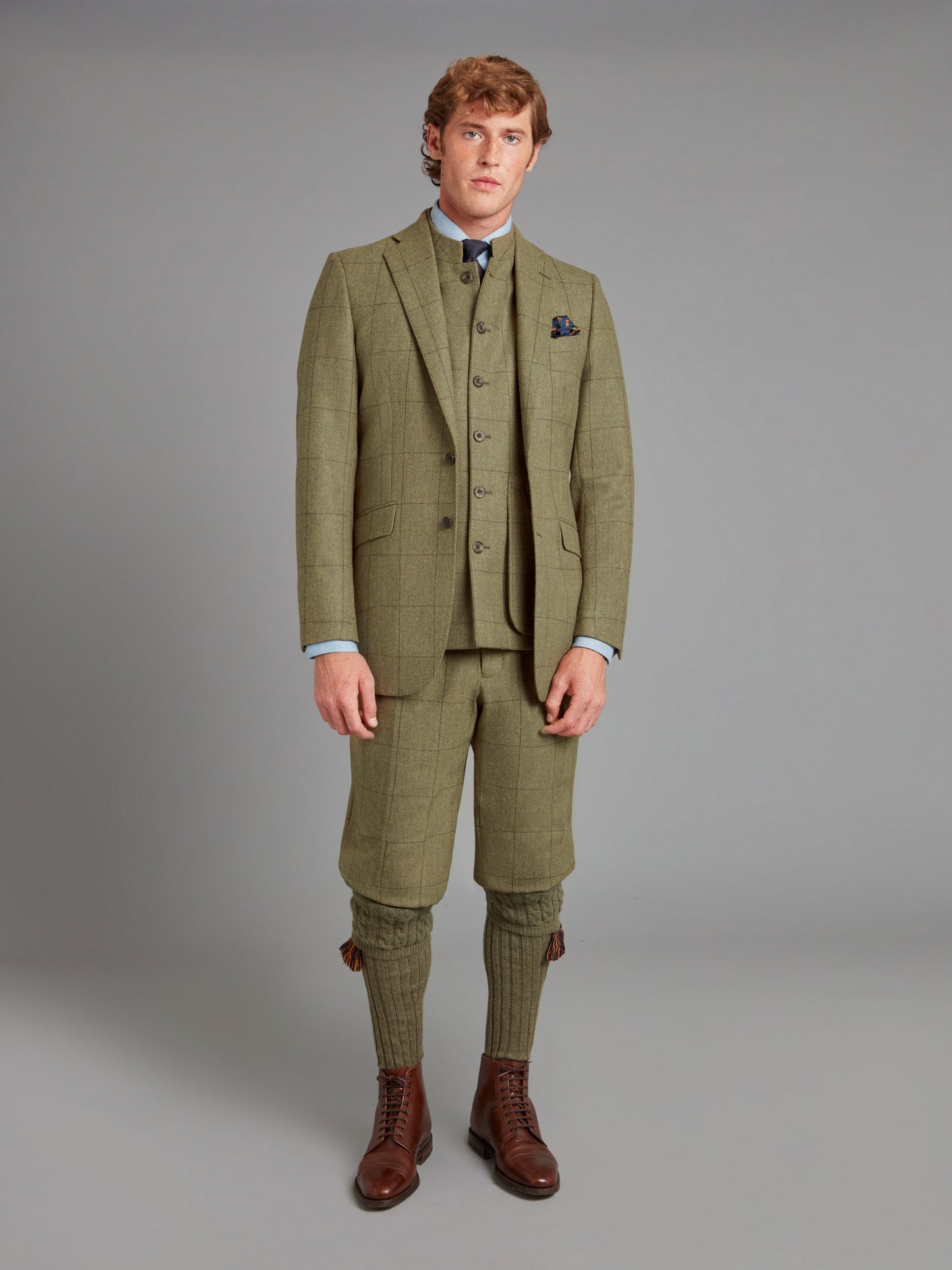 Eaton Jacket - Moss Windowpane Tweed