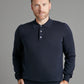 Fine Merino Long Sleeve Polo Shirt - Navy