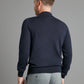 Fine Merino Long Sleeve Polo Shirt - Navy