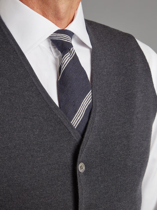 Fine Merino Wool Vest - Derby Grey