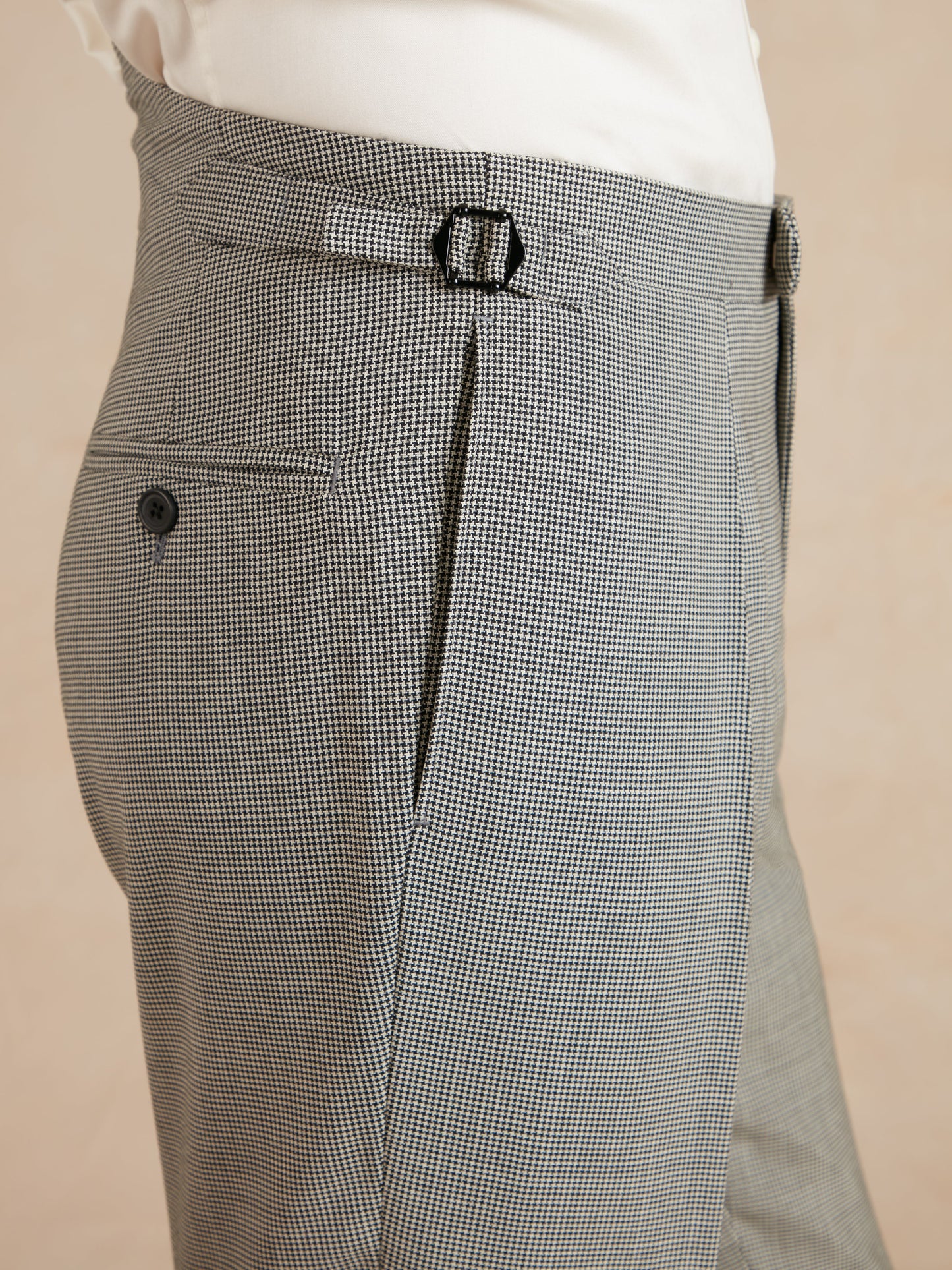 Fishtail Back Morning Trousers - Houndstooth