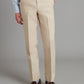 Flat Front Linen Trousers - Stone