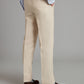 Flat Front Linen Trousers - Stone