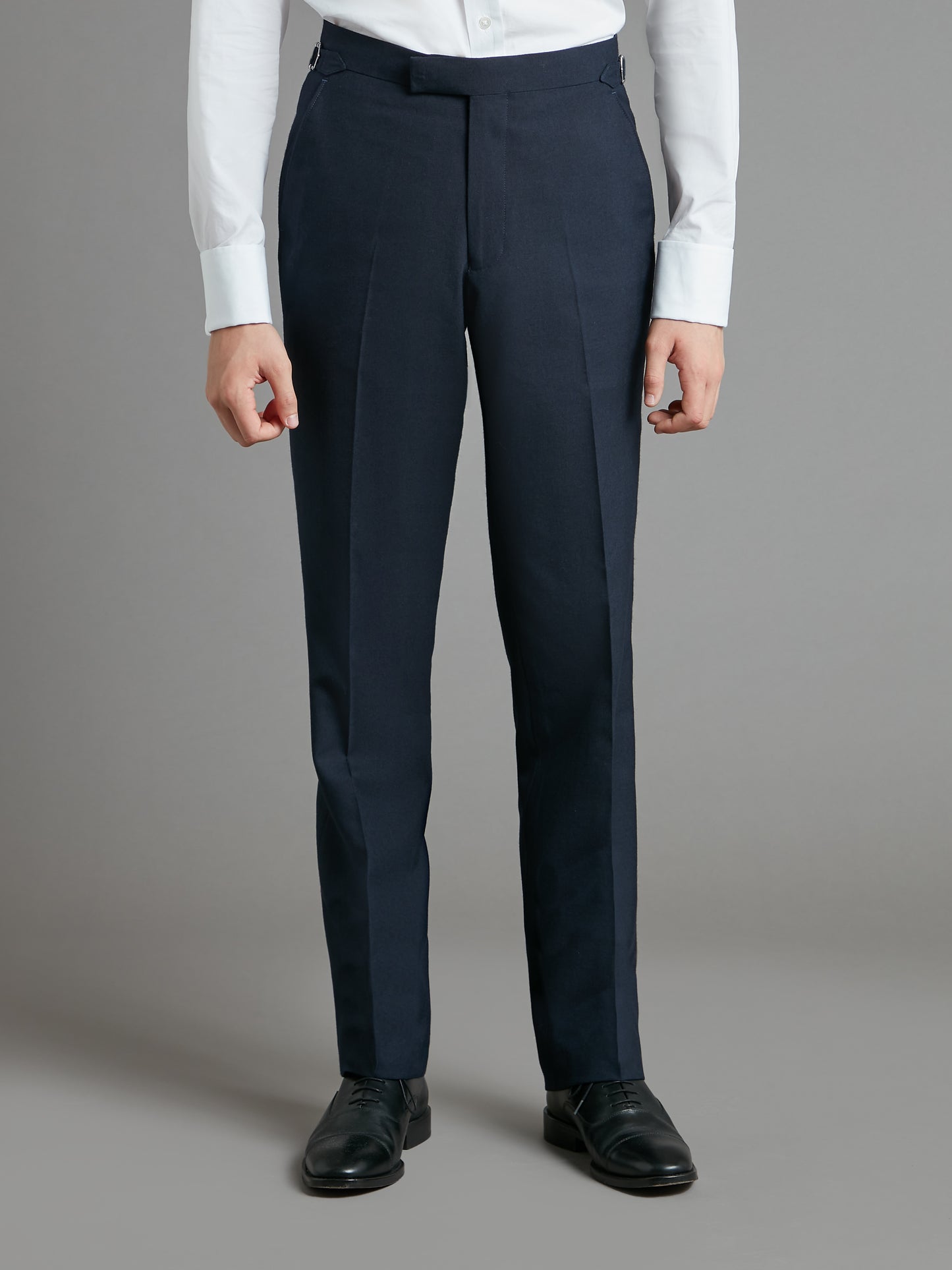 Flat Front Mayfair Suit Trousers - Plain Navy