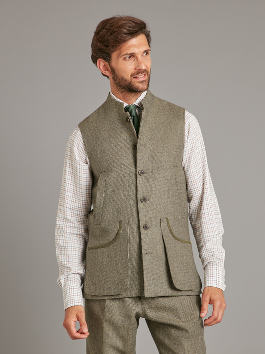 Gilet - Cool Sage Tweed Nailhead