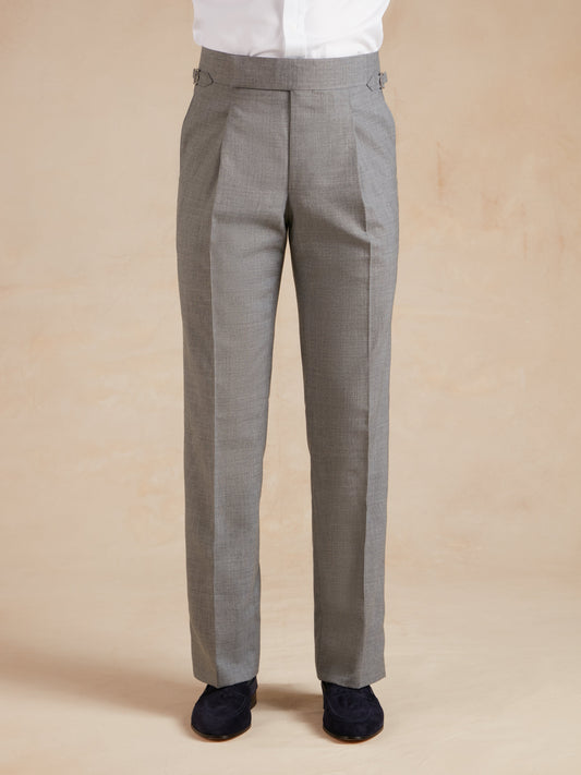 Grosvenor Fresco Wool Trousers - Mid Grey