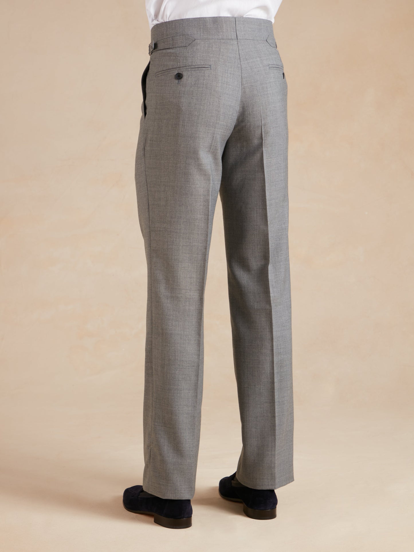 Grosvenor Fresco Wool Trousers - Mid Grey