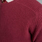 Lambswool Rib Stitch Crew Neck - Ruby Red